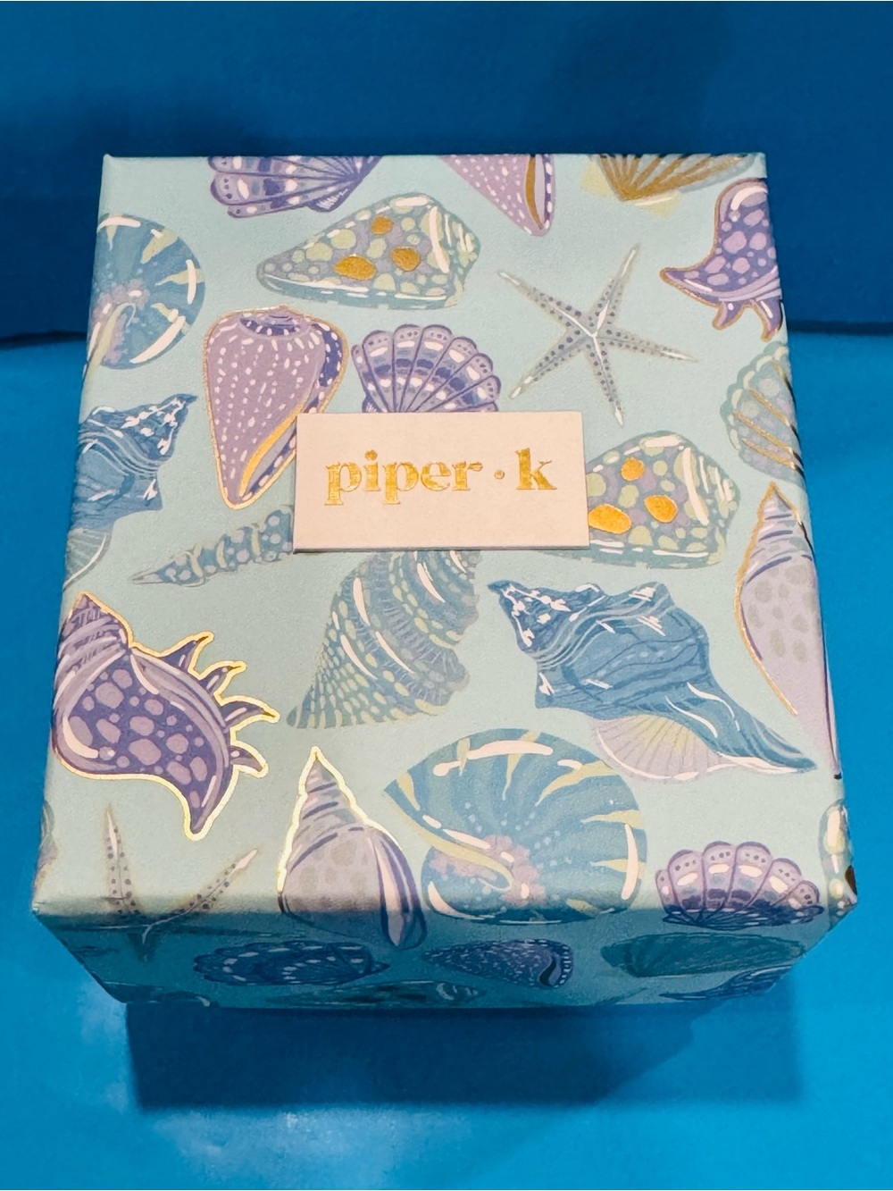 NWT Piper•k Gold Glitter Starfish Necklace with Light Blue Cord - Picture 10 of 12